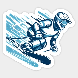 skiing Sticker